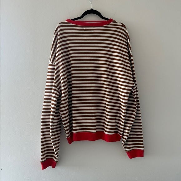 FREE PEOPLE Classic Striped Crew in Coffee Combo M - Picture 6 of 6